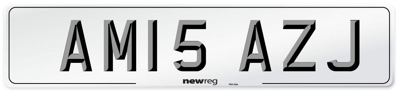 AM15 AZJ Number Plate from New Reg